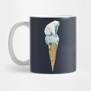 Polar Bear on Melting Ice Cream Mug